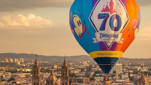 Globo de Disney sobrevuela León (imagen ilustrativa hecha por A.I.