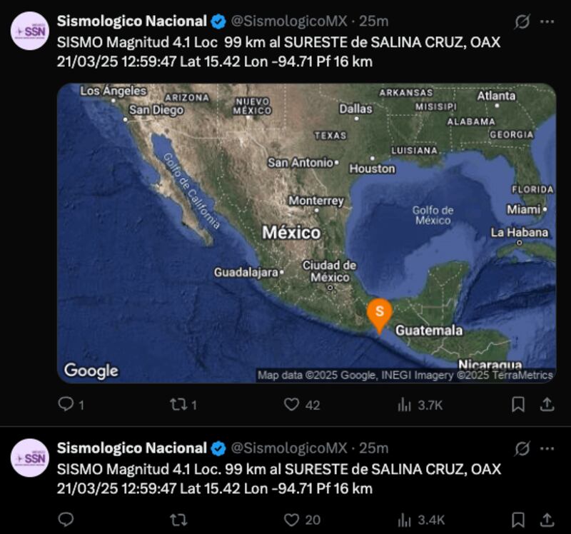Sismo en Salina Cruz, Oaxaca