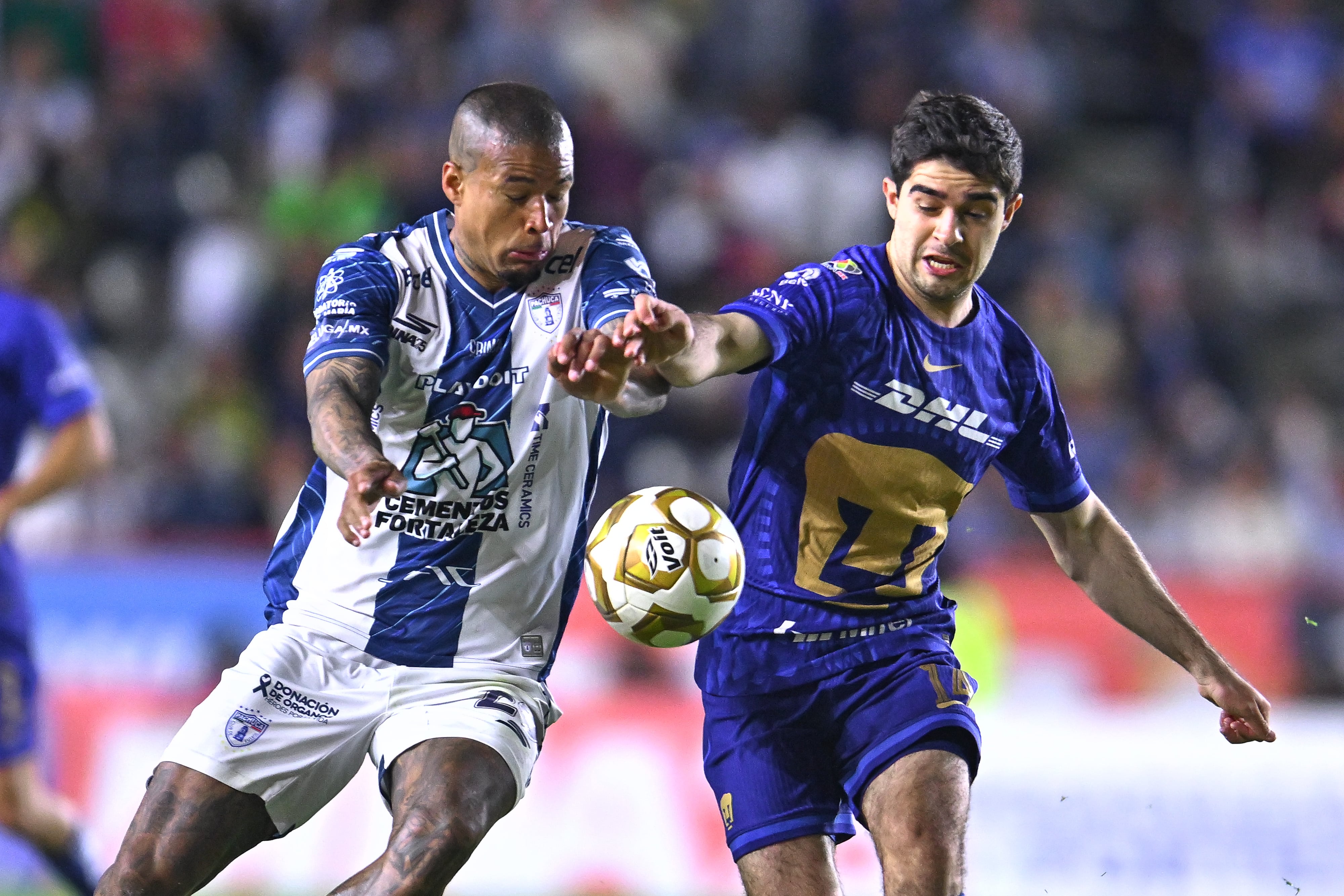 during the Semifinals first leg match between Pachuca vs (and) Pumas UNAM as part of the Liga BBVA MX Varonil, Torneo Clausura 2026 at Hidalgo Stadium, on May 14, 2026 in Pachuca, Hidalgo, Mexico.