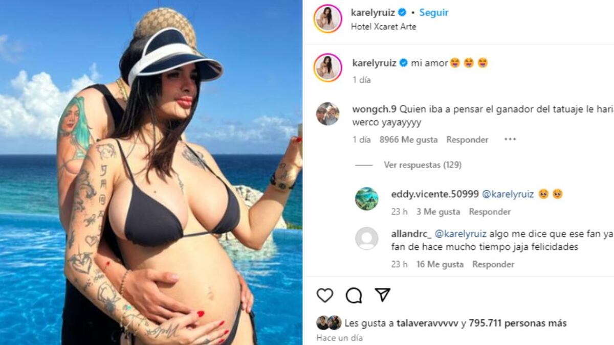"Un tatuaje le cambió la vida": Captan a Karely Ruiz disfrutando de su embarazo con su pareja y revelan su identidad