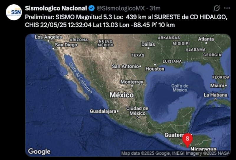 Sismo en Chiapas, México