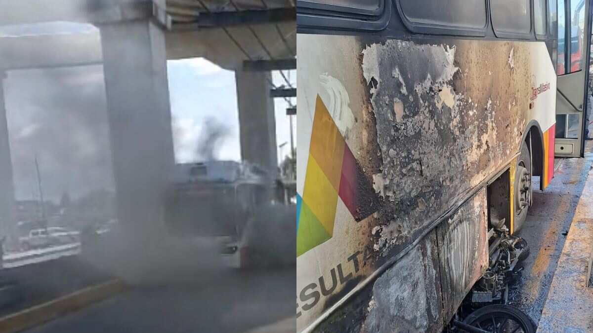 Se incendia Mexibús de la Línea 1 en Ecatepec