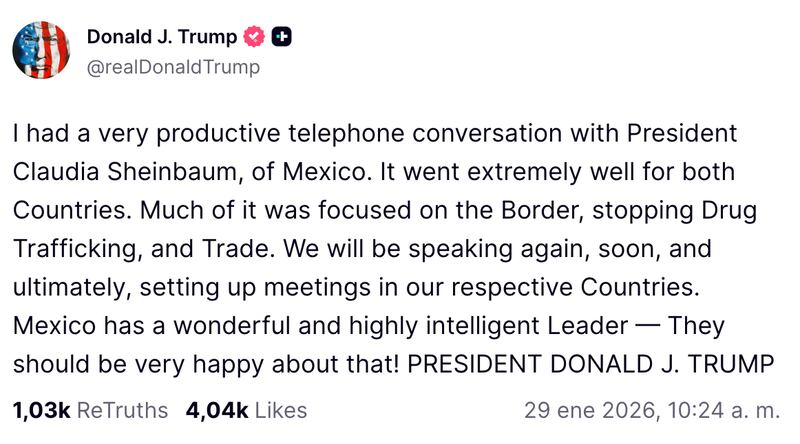 El posteo de Donald Trump