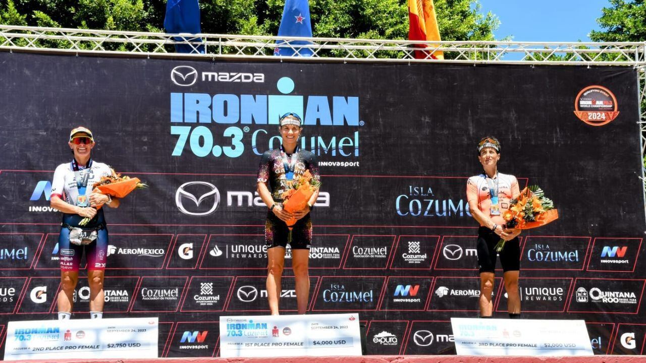 Mara Lezama da banderazo de salida a competencia deportiva ‘IRONMAN 70.3’
