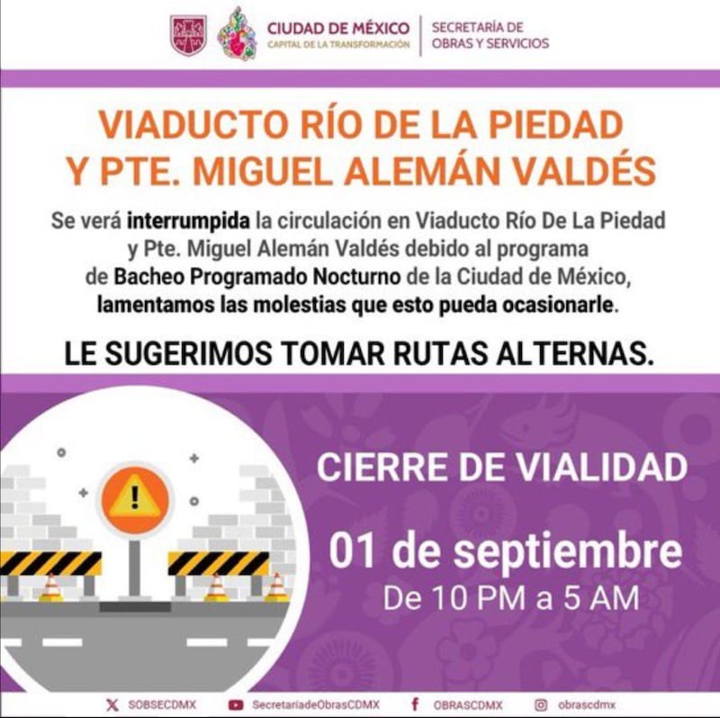 Bacheo Nocturno 1 de septiembre