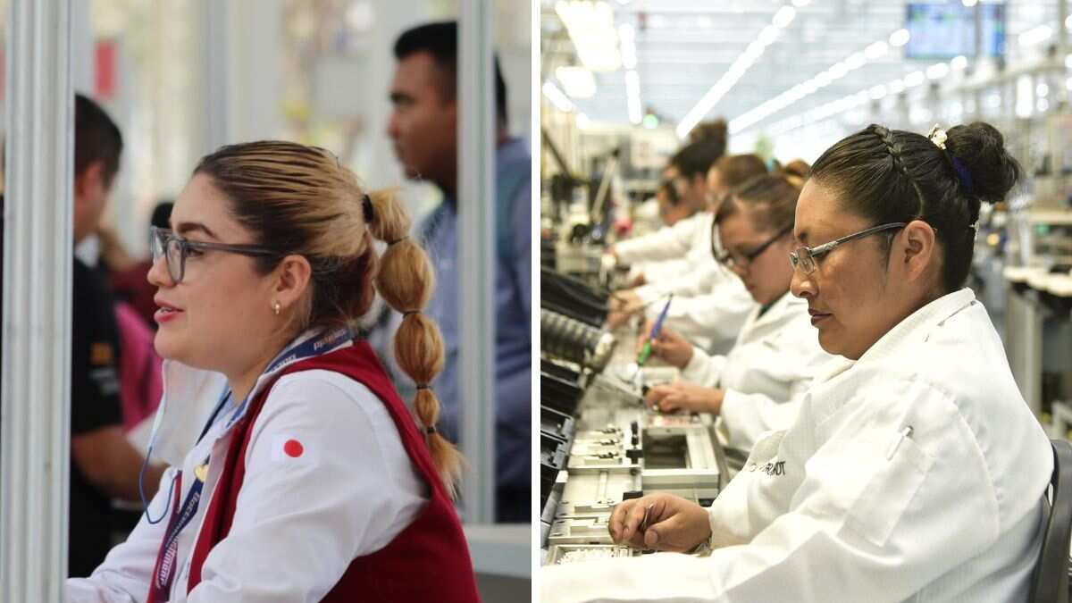 Mujeres en búsqueda de empleo durante una feria laboral en Guanajuato, donde participaron más de 240 empresas con diversas ofertas laborales.