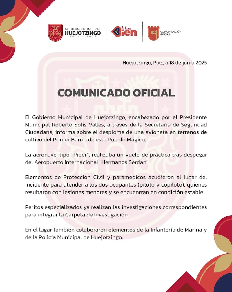 Aterrizaje forzoso de avioneta en zona de cultivo