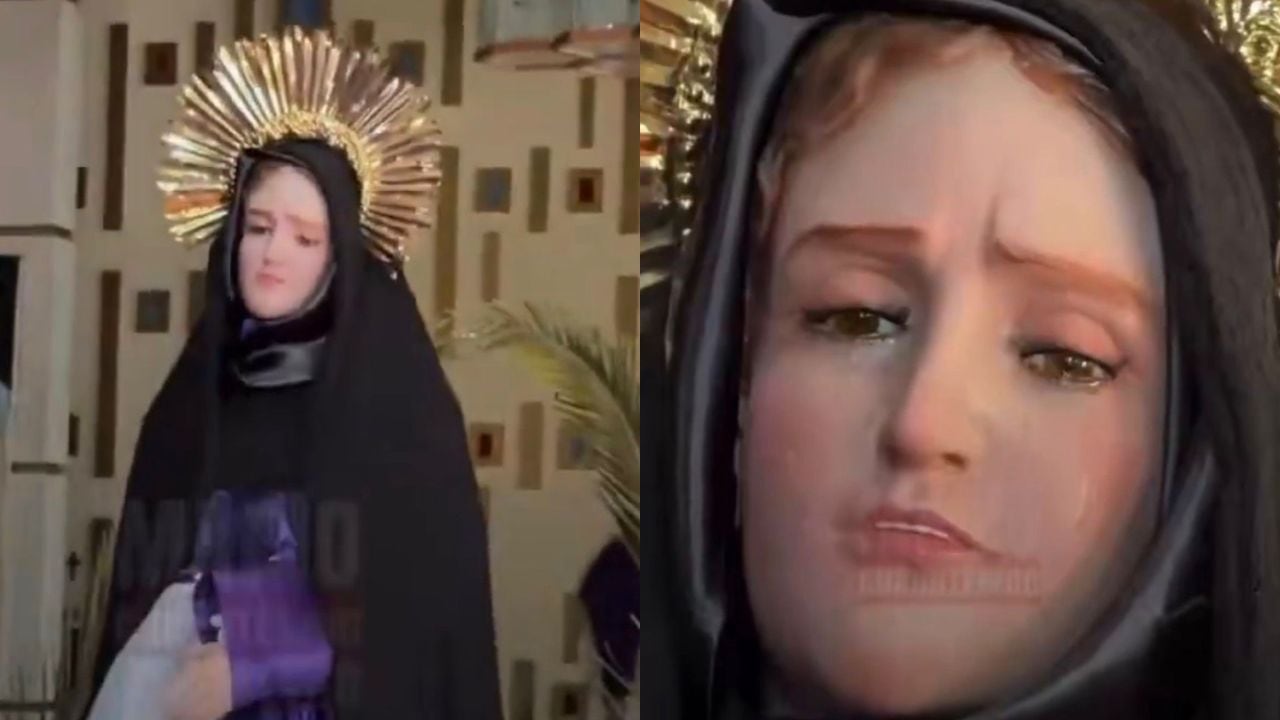Captan a Virgen de los Dolores “llorando”