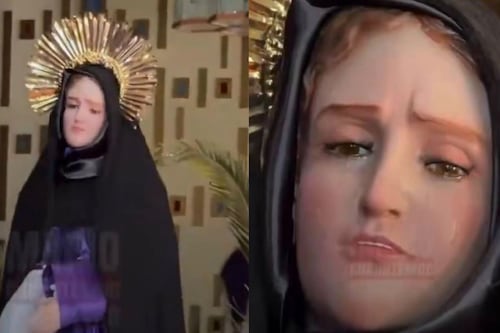 Captan a Virgen de los Dolores “llorando” en San Mateo Atenco; investigan el fenómeno