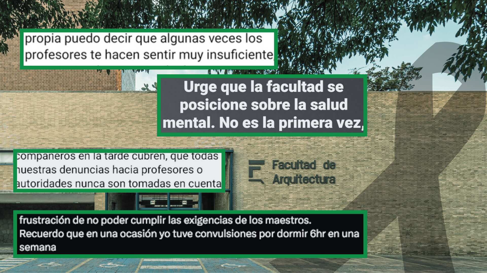 Quejas de los alumnos de la Facultad de Arquitectura en redes sociales