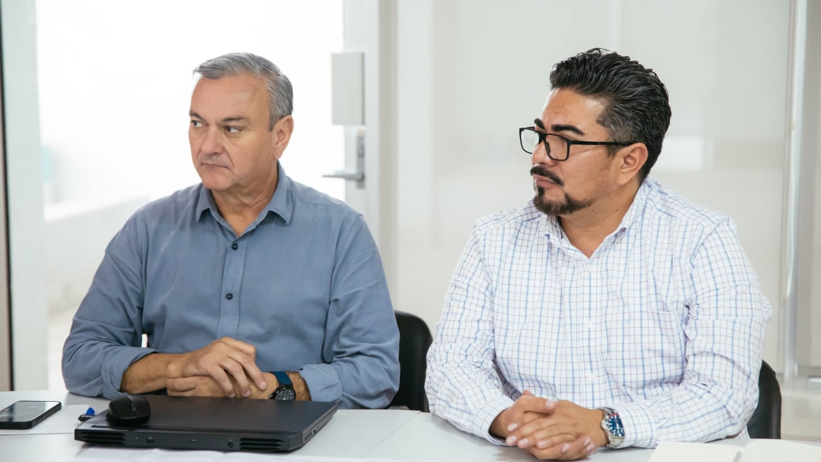 Héctor García, alcalde de Guadalupe y Luis Carlos Alatorre, director del Organismo Cuenca de Río Bravo Conagua.