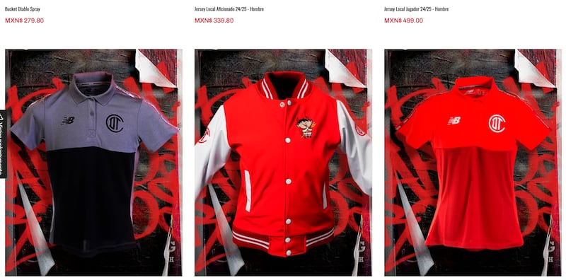La tienda online falsa simula vender artículos oficiales del Toluca.