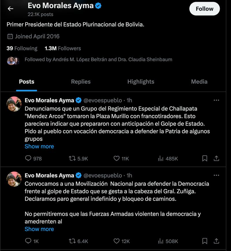 Evo Morales X