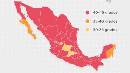 Se esperan altas temperaturas en las 32 entidades del país, superando los 30 °C en general.