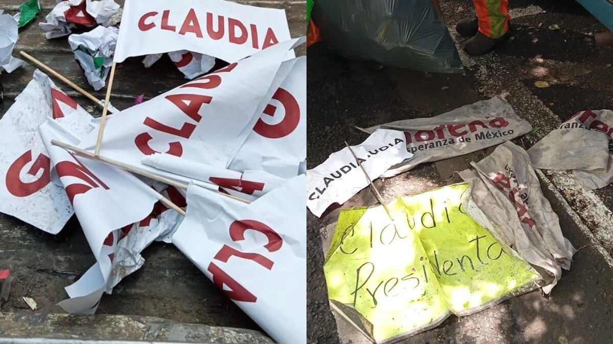 Simpatizantes de Sheinbaum dejan basura en el WTC.