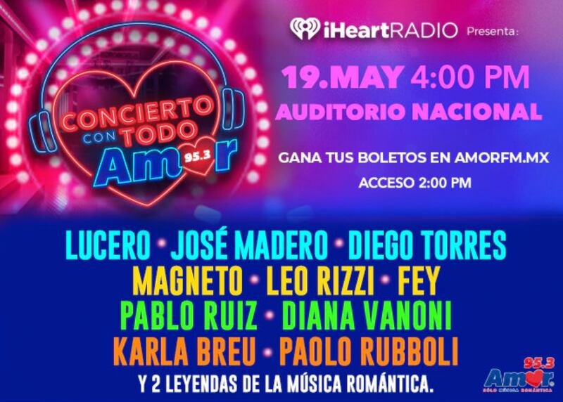 Este es el cartel de iHeart Radio para este domingo
