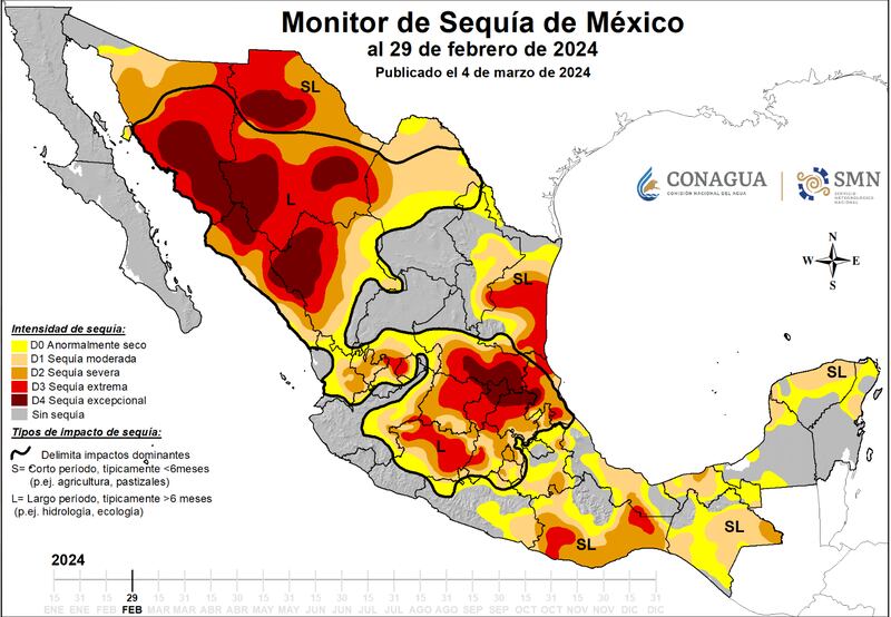 Mapa sequía febrero 2024