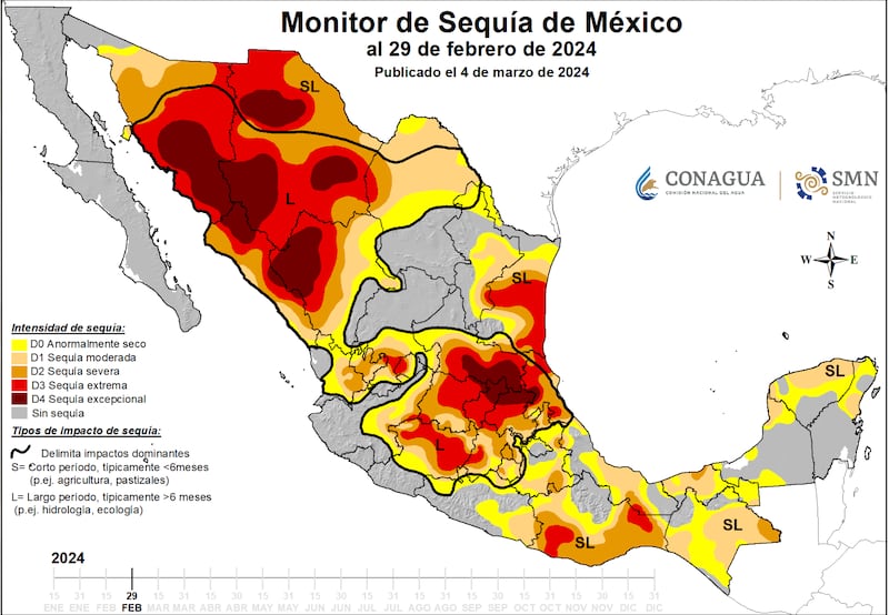 Mapa sequía febrero 2024