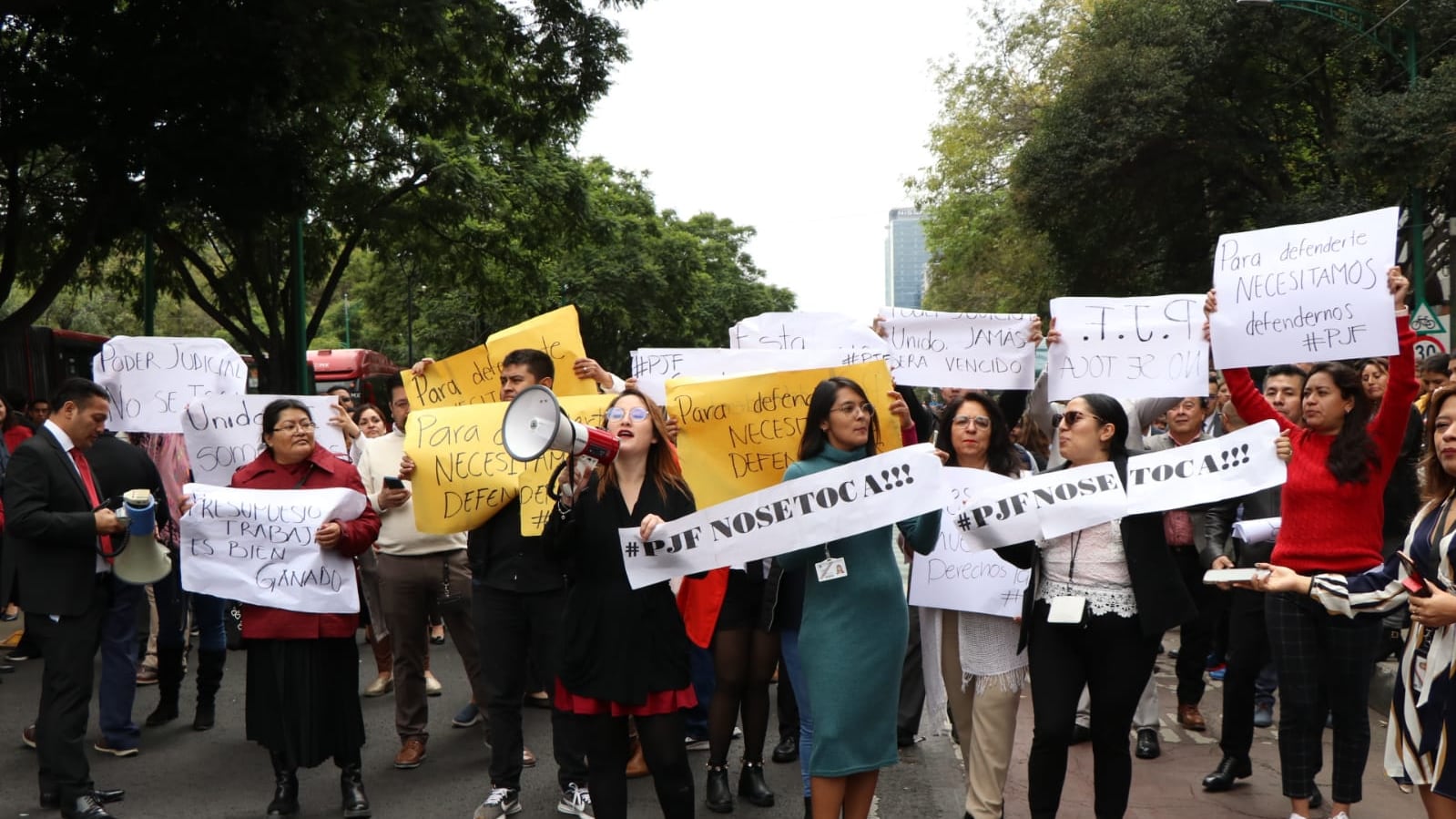 Integrantes del PJF se manifiestan contra el recorte al presupuesto de Morena (Nicolás Corte)