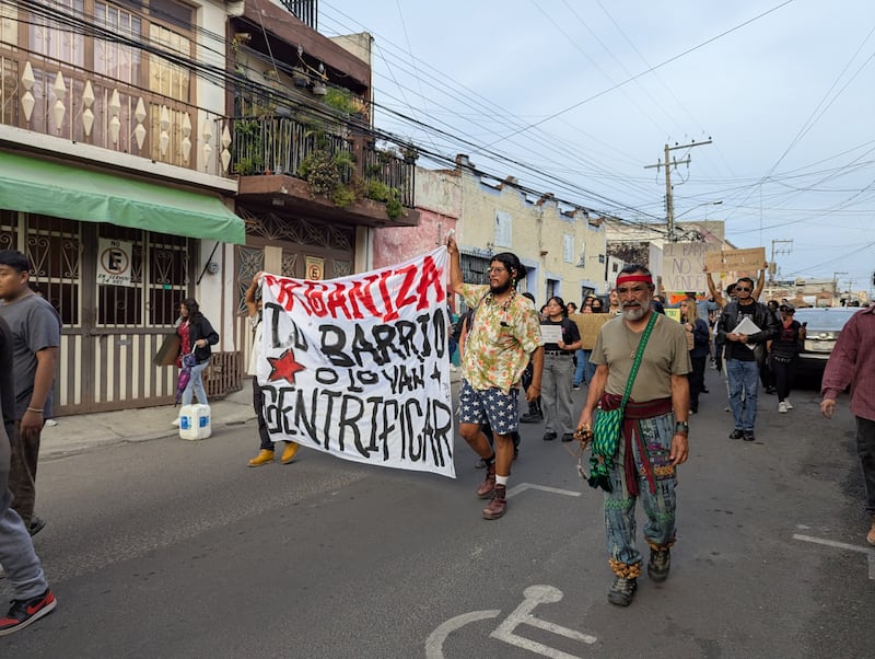 Marcha contra la gentrificación en Querétaro.