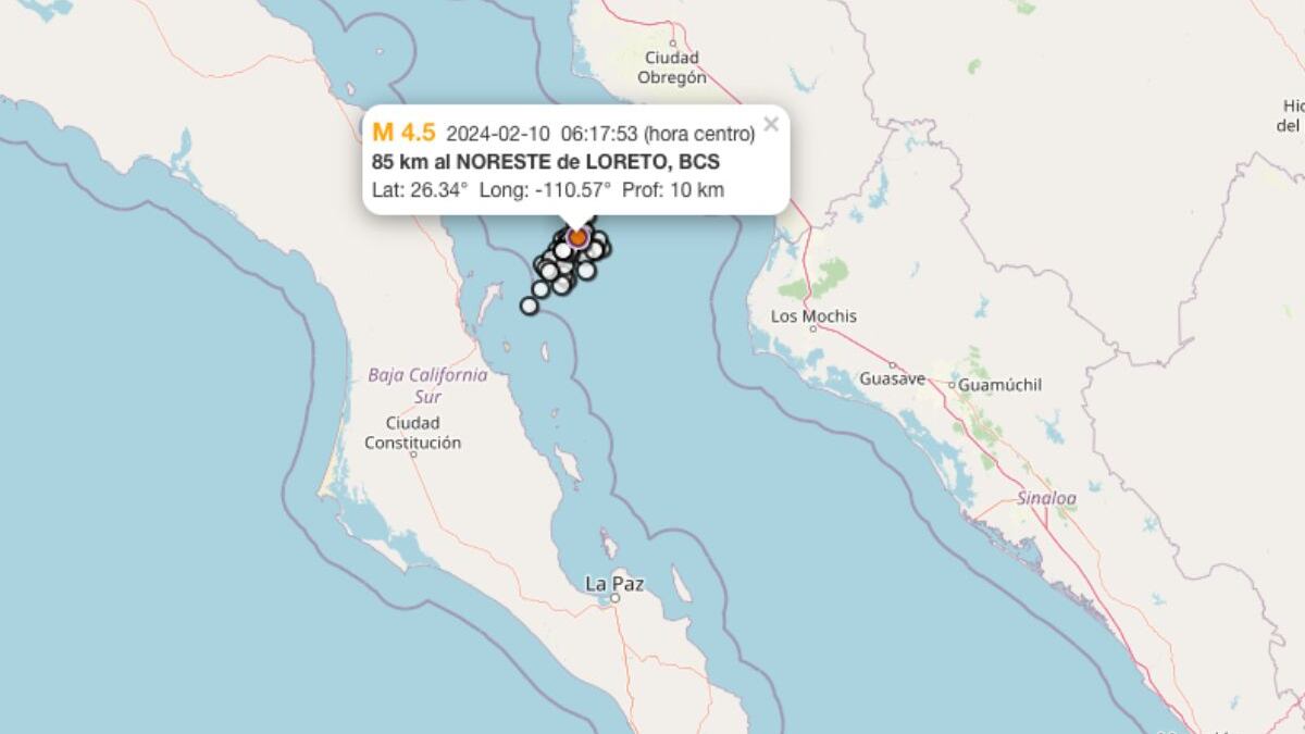 Enjambres sísmicos en Baja California Sur.