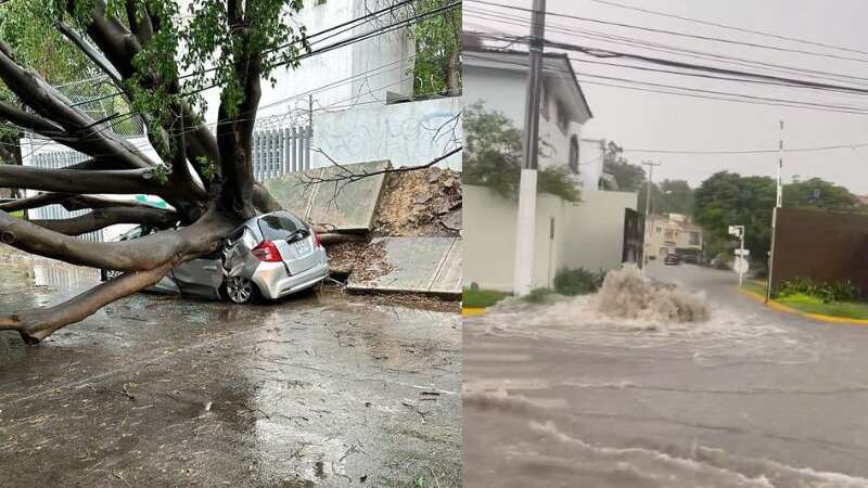 Guadalajara y Zapopan afectados por lluvia intensa