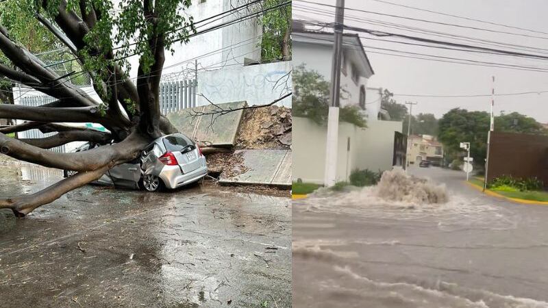 Guadalajara y Zapopan afectados por lluvia intensa
