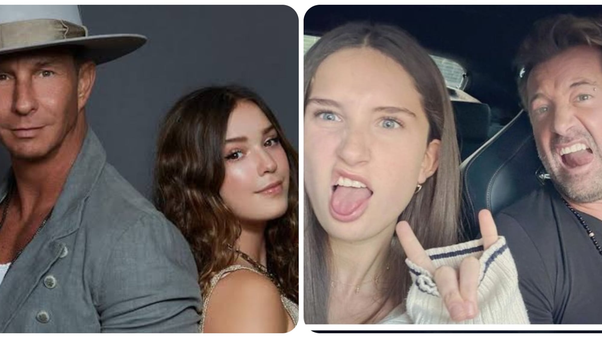 Erik Rubin y su hija. Gabriel Soto y su hija.