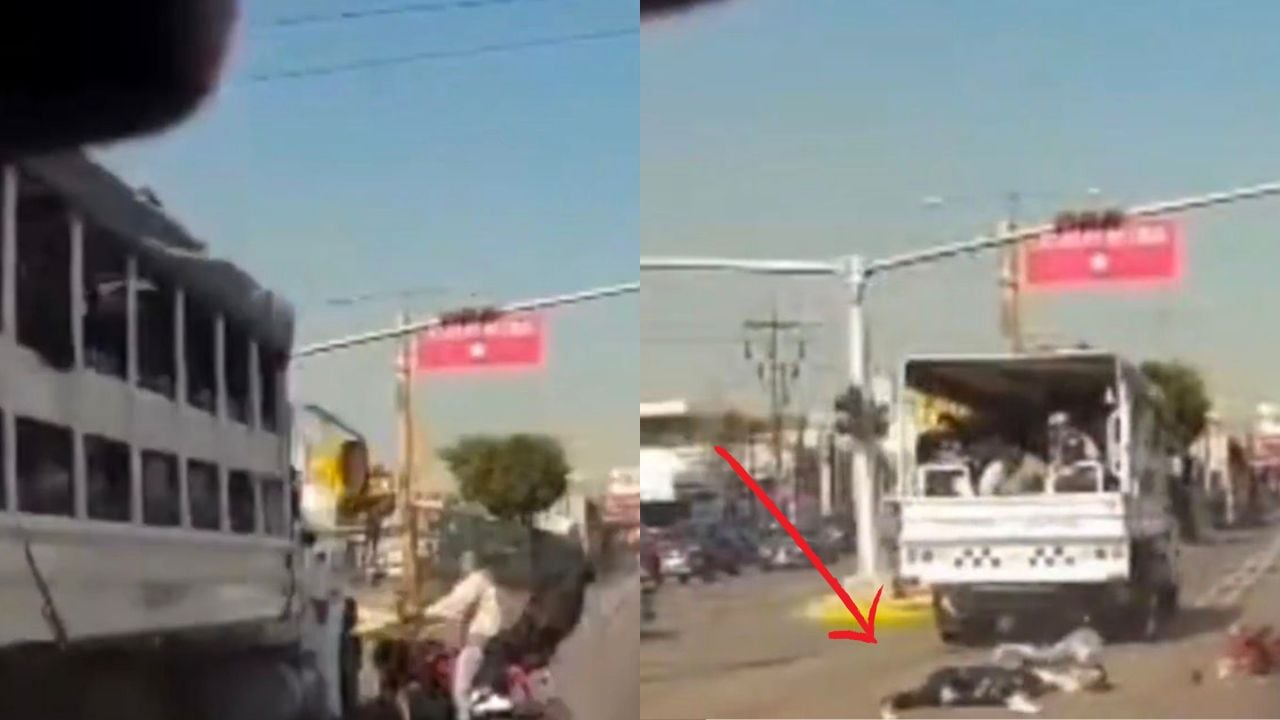 Camión de la GN atropella a pareja de motociclistas