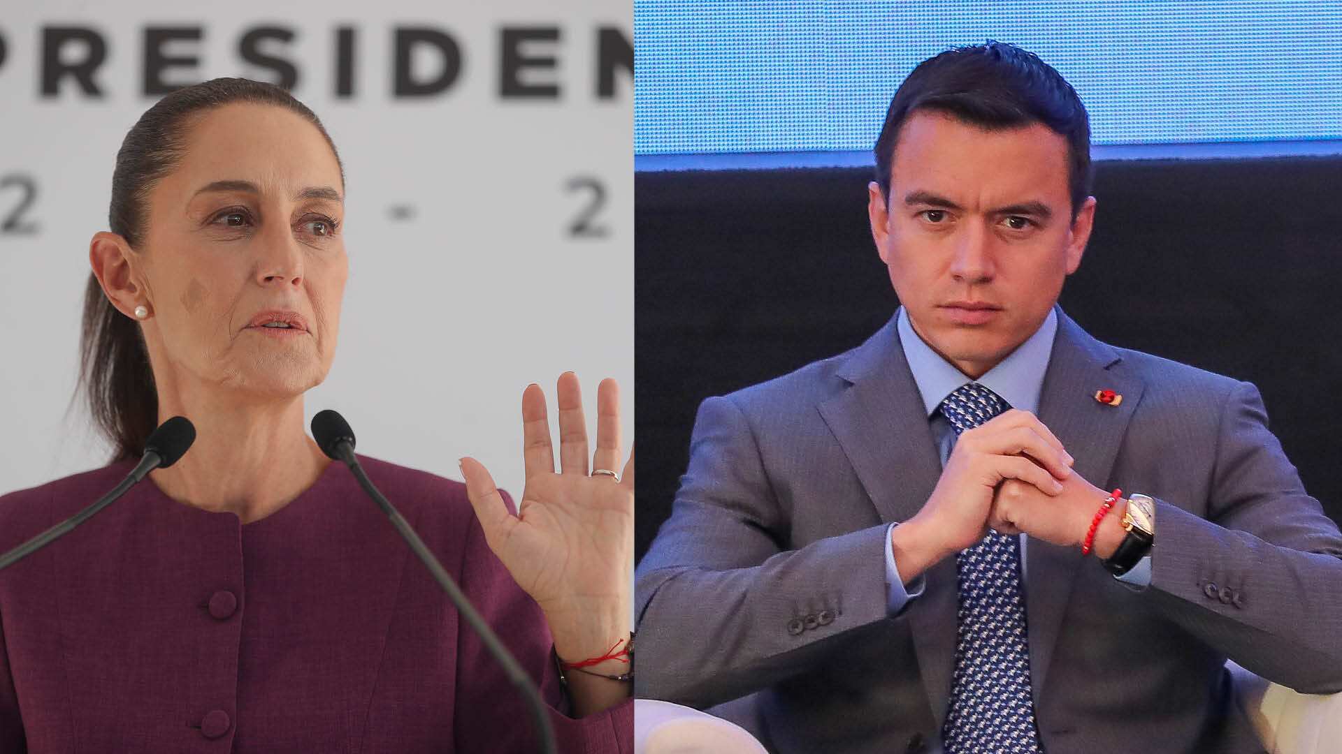 Claudia Sheinbaum, presidenta electa de México/Daniel Noboa, presidente de Ecuador