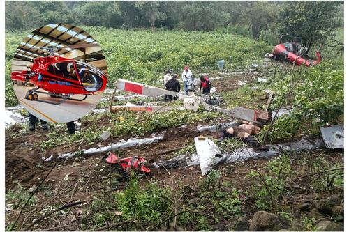 Se desploma helicóptero en límites del Estado de México y Morelos; hay dos muertos