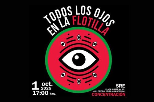 Protesta frente a la SRE tras secuestro de mexicanos en Flotilla Global Sumud; exigen liberación inmediata