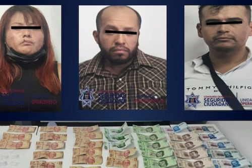 Los agarran “fabricando” billetes: Caen tres personas con más de 10 mil pesos falsos en Neza