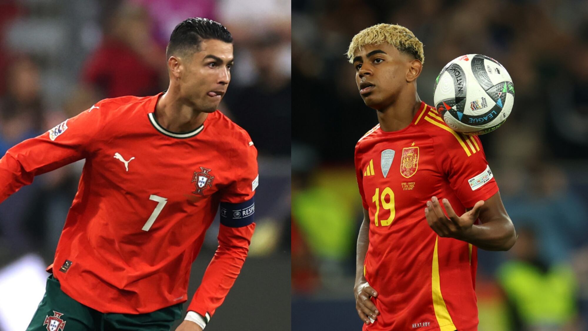 Cristiano Ronaldo y Lamine Yamal