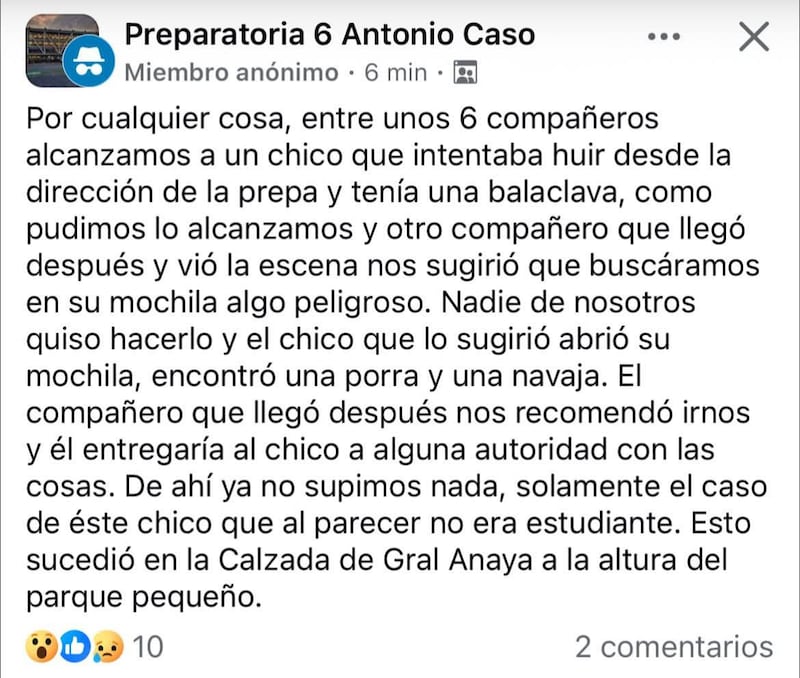 Conversaciones filtradas en la comunidad estudiantil de la UNAM