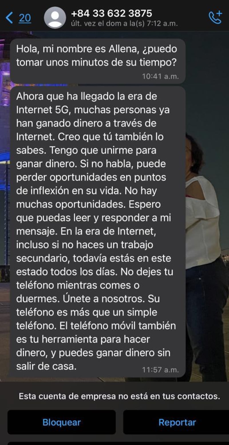 Estafa de oferta laboral por mensaje de Whatsapp