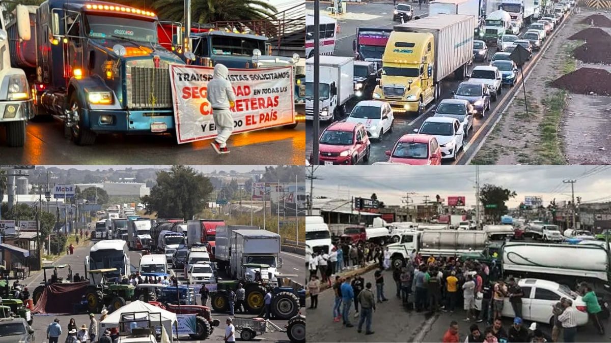 Arranca el megabloqueo: así se ve el cierre de carreteras y autopistas rumbo a CDMX hoy lunes 24 de noviembre