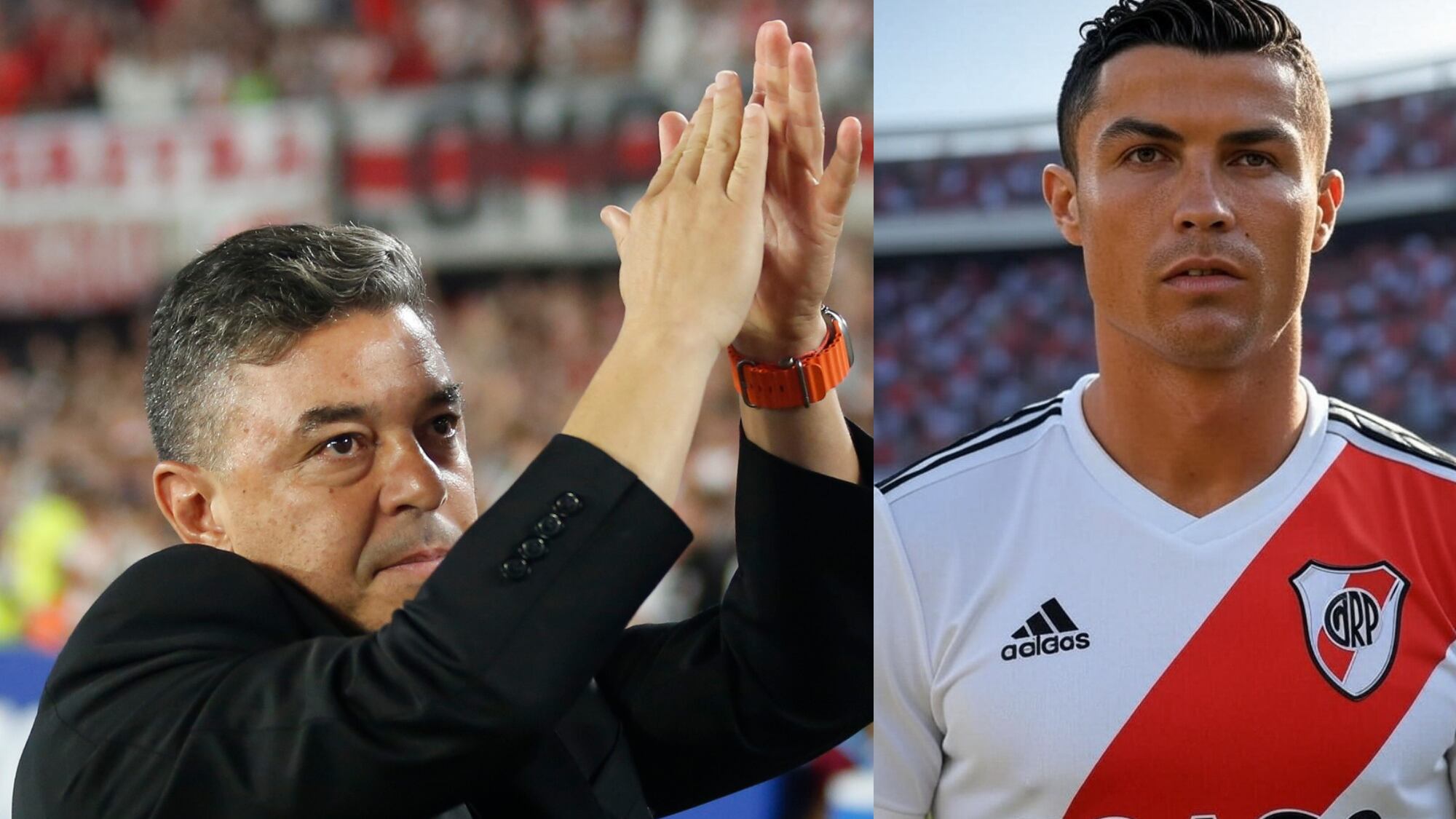 Marcelo Gallardo y Cristiano Ronaldo