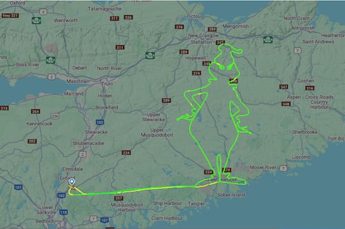 El Grinch aparece en Flightradar24: la figura que Dimitri Neonakis trazó en el cielo