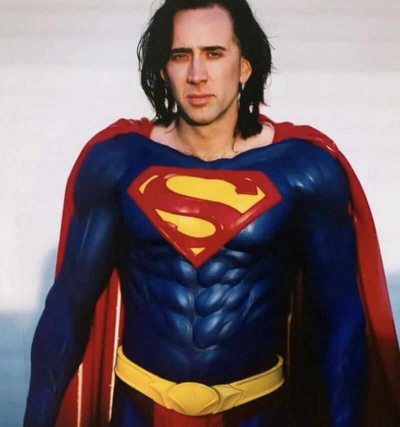 Nicolas Cage como "Superman". / Foto: Instagram.