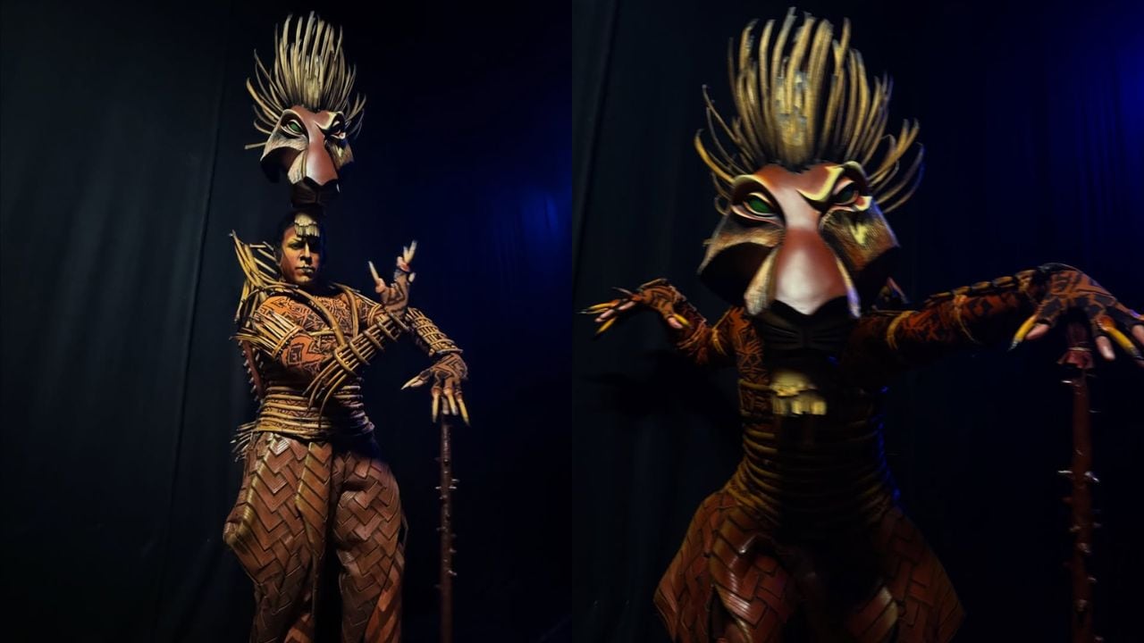 El actor interpreta tres personajes en el musical de 'El Rey León'