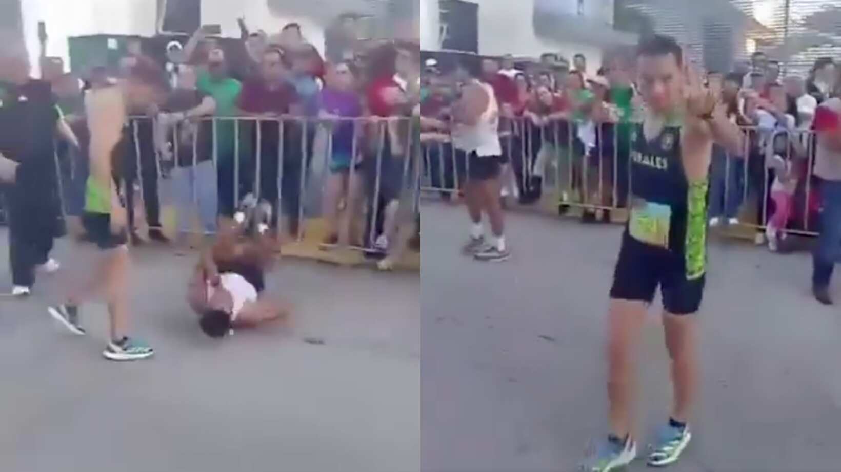 Hombre golpeó a ganador de una carrera en Tabasco.