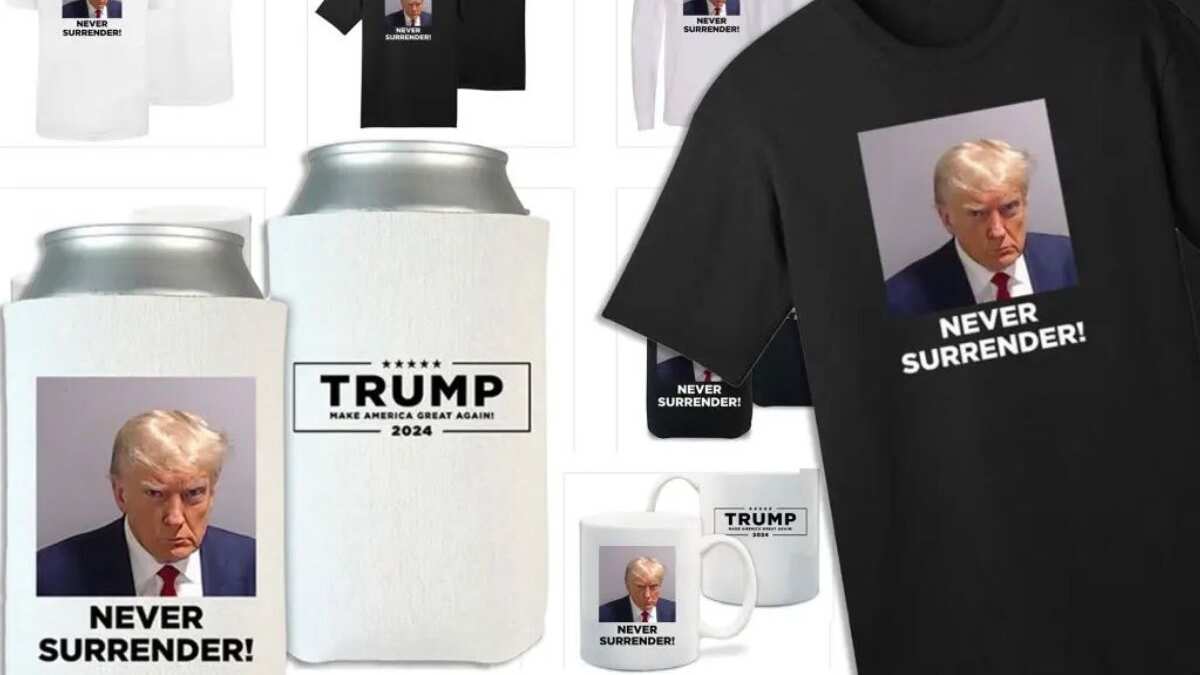 Trump usa su foto policial en merchandising para su campaña electoral