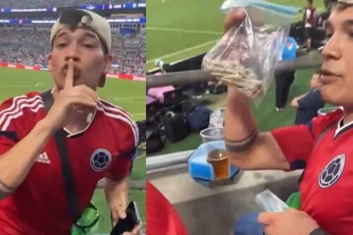 Así pillaron a hincha de Colombia con una bolsa llena de marihuana en partido de la Copa América 2024