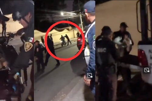 ¿Empujón o legítima defensa? El momento en que un policía tira a motociclista en Tlalpan