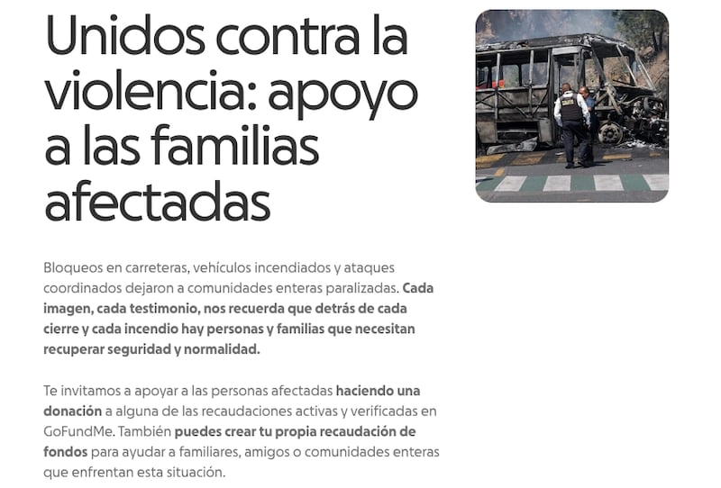 GoFundMe para los afectados en Jalisco