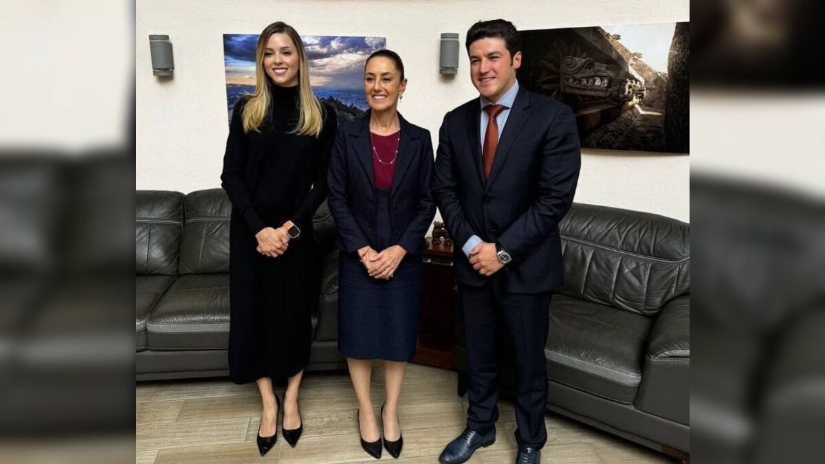 Mariana Rodríguez, Claudia Sheinbaum y Samuel García.