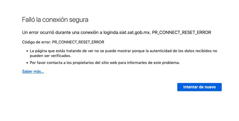 Usuarios se quejan en redes sociales por los fallas en el sitio del SAT.