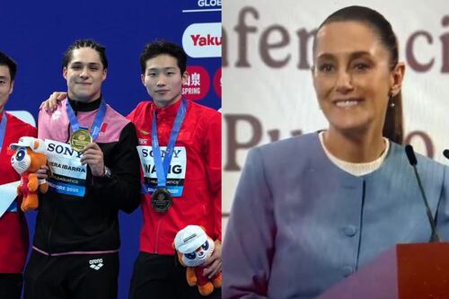 Claudia Sheinbaum felicita a Osmar Olvera por su medalla de oro en el Mundial