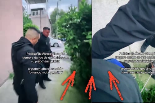 Policías aprietan, incomodan y tocan a joven que paseaba a su perrito en la Álvaro Obregón